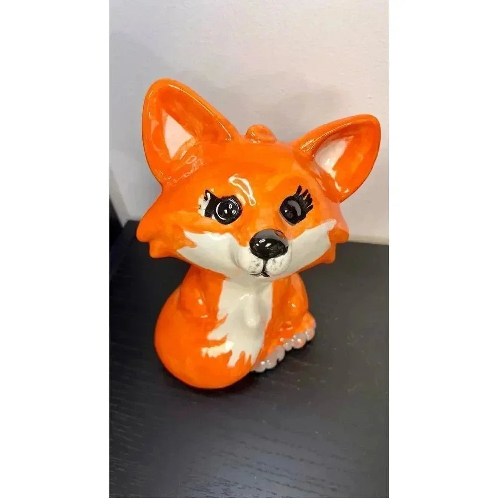 Emma‎ Ceramic Fox Coin Bank Orange